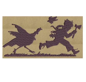 Vintage Turkey Chase - retro funny vintage - EMBROIDERY DESIGN FILE- Instant download - Hus Exp Jef Vp3 Pes Dst - 2 sizes - 5x7 or 4x4 hoop
