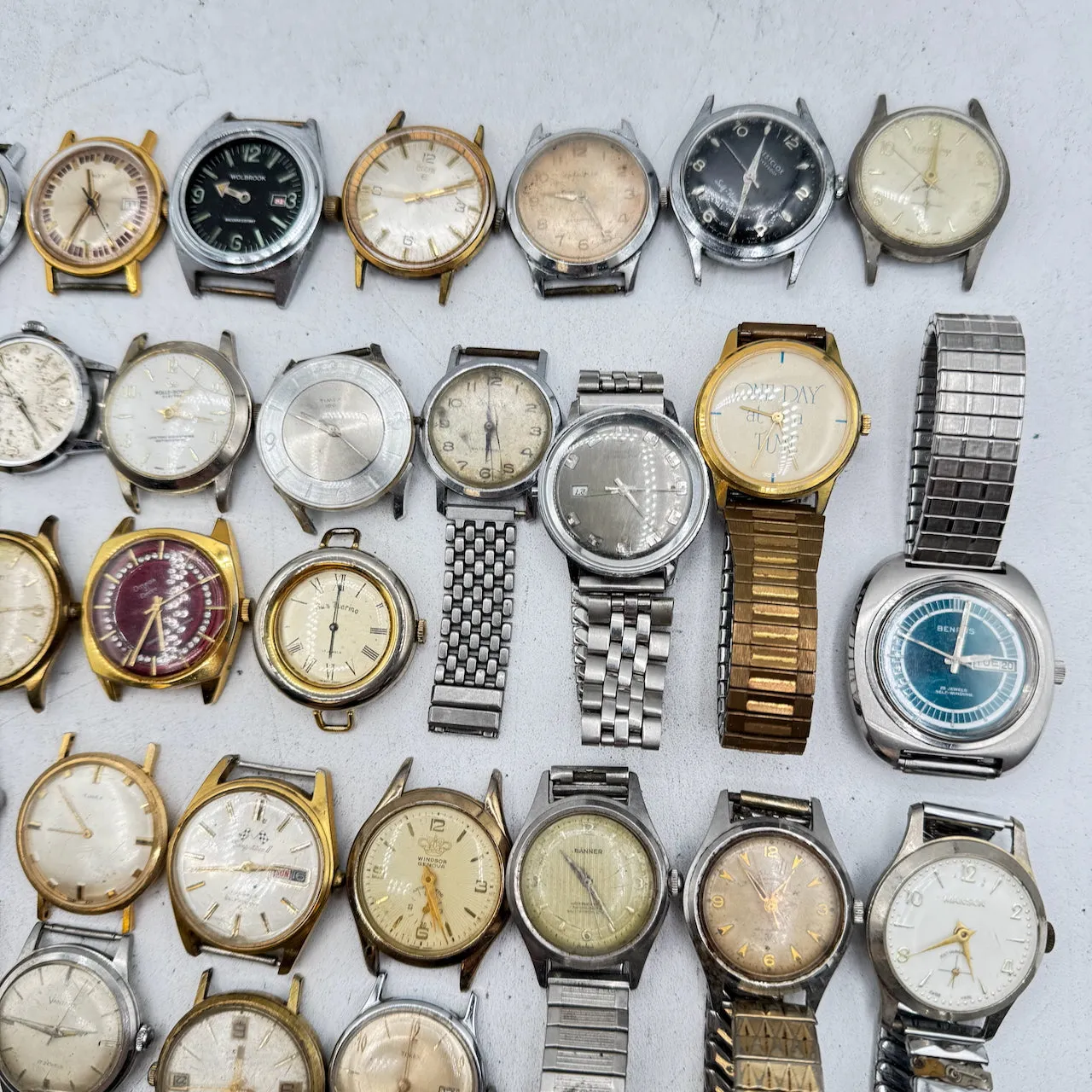 Vintage Waltham, Benrus, Seiko, etc. Lot of 50 Men's Mechanical Wristwatch 4