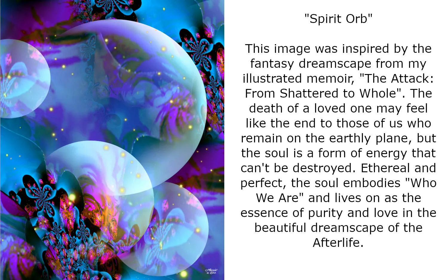 Violet Blue Stretched Canvas Wall Decor, Dreamscape Fantasy Art - "Spirit Orbs"