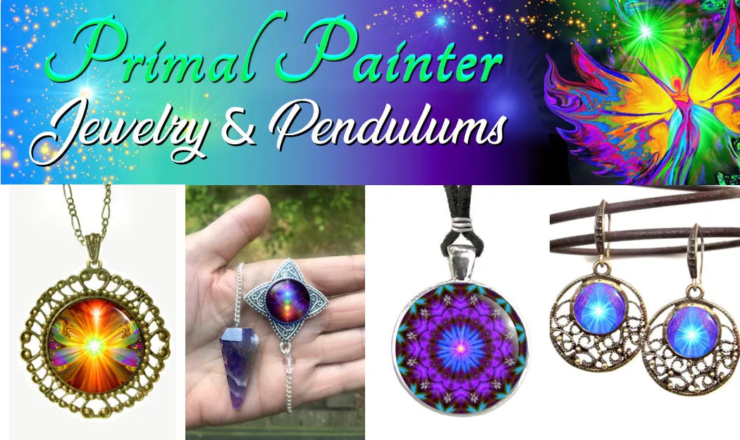 Violet Flame Fairy Art Print, Metaphysical Symbolism, Energy Art by Primal Painter - "Falling"