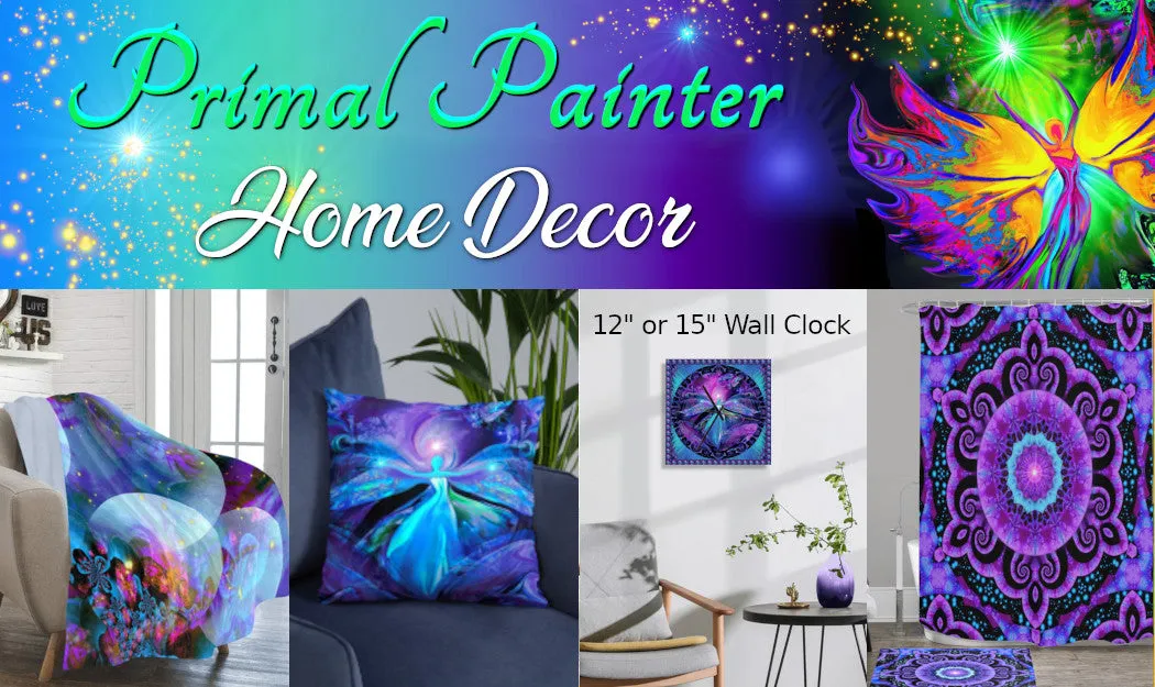 Violet Flame Fairy Art Print, Metaphysical Symbolism, Energy Art by Primal Painter - "Falling"