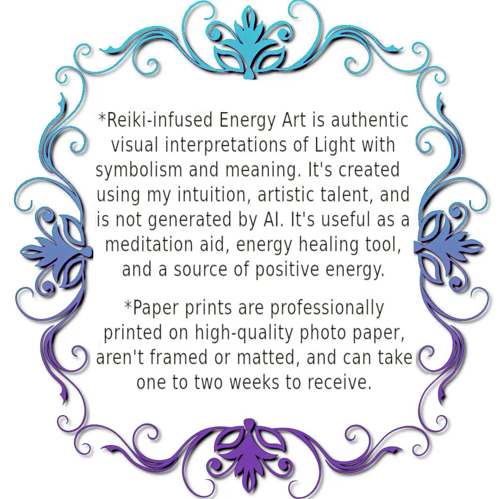 Violet Guardian Angel Art Print, Reiki-Attuned Wall Decor - "The Clearing"