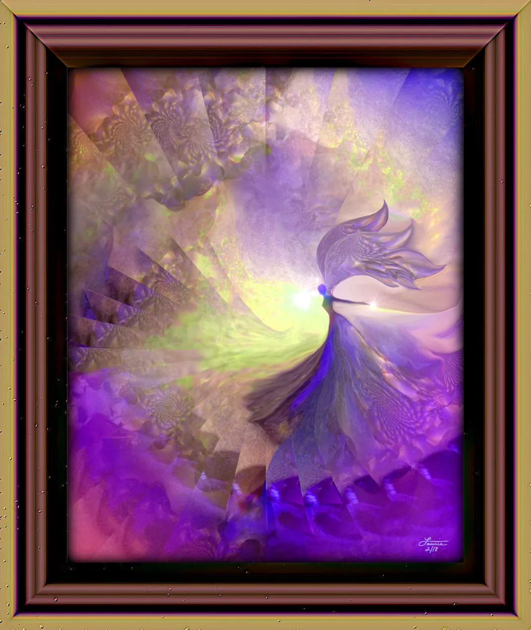 Violet Guardian Angel Art Print, Reiki-Attuned Wall Decor - "The Clearing"