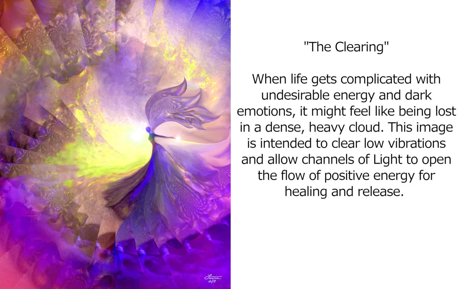 Violet Guardian Angel Art Print, Reiki-Attuned Wall Decor - "The Clearing"