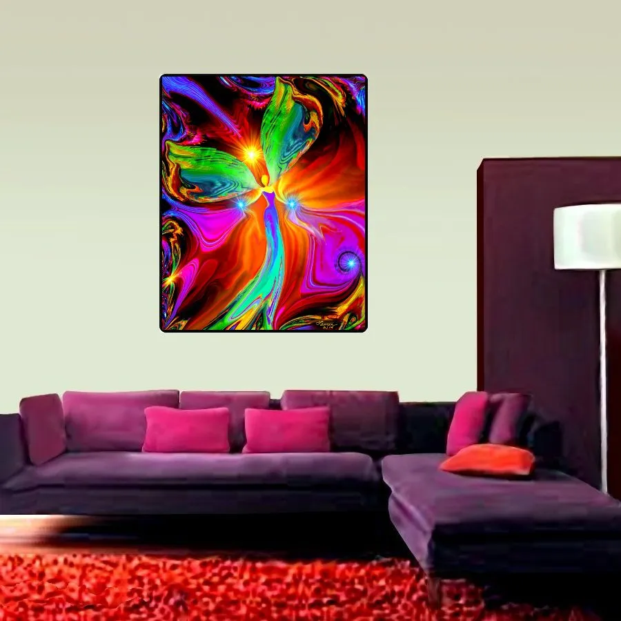 Visionary Art Wall Tapestry, Reiki Throw, Soft Fleece Blanket - "Healing Hands"
