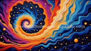 Vivid Inked Cosmic Paint Swirl AI Created One of a Kind Digital Download Canvas Poster Wall Art Print DIY Printable Gift Make Your Own Craft