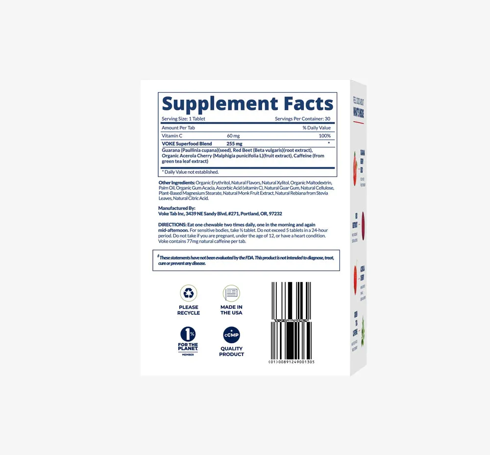 Voke Energy Chewable Superfood Tablets