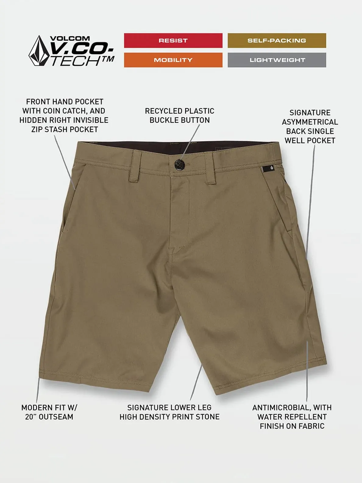 VOLCOM FRICKIN CROSS SHRED 20" SHORT WINTERMOSS