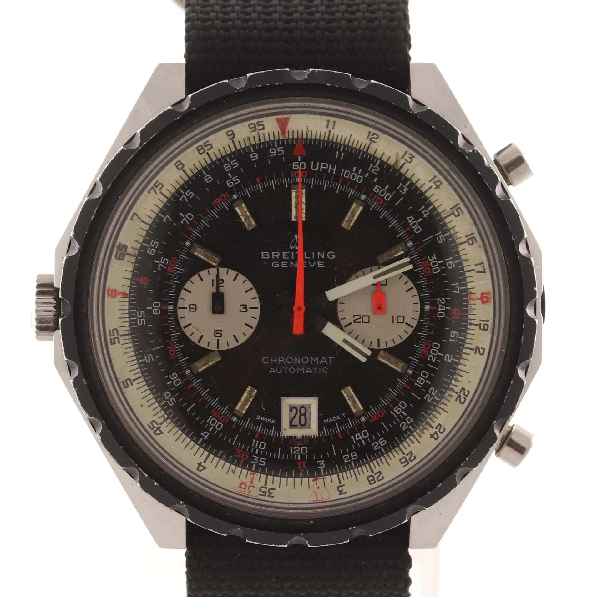 VTG Breitling Chronomat Cal 11 1808 11525/67 Chronograph Date 48mm Steel Watch