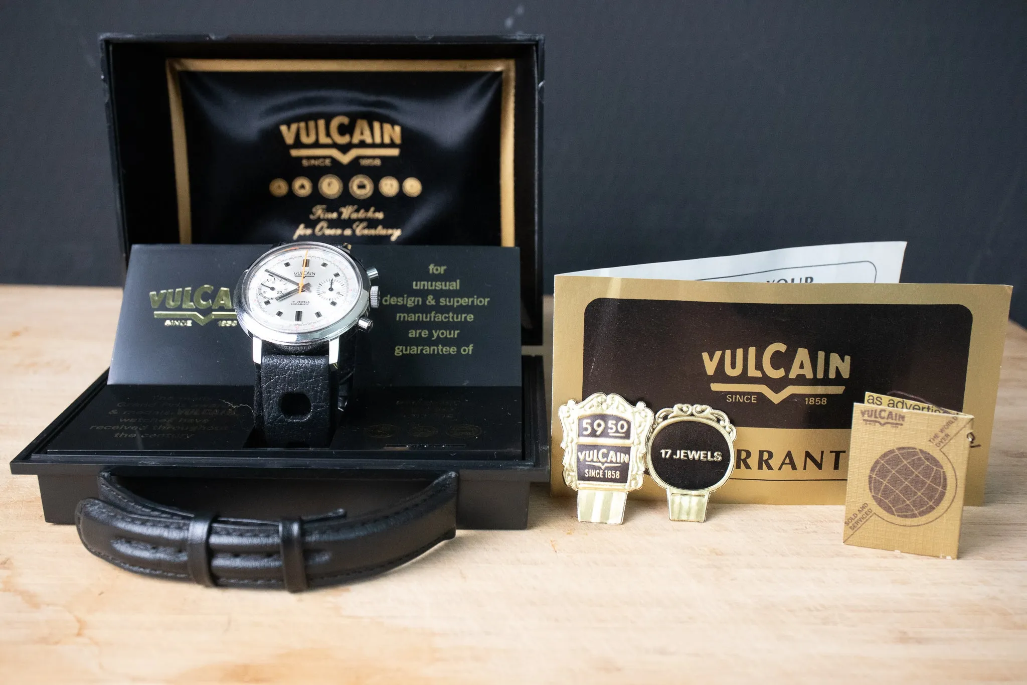 Vulcain Chronograph 1376 Box and Papers