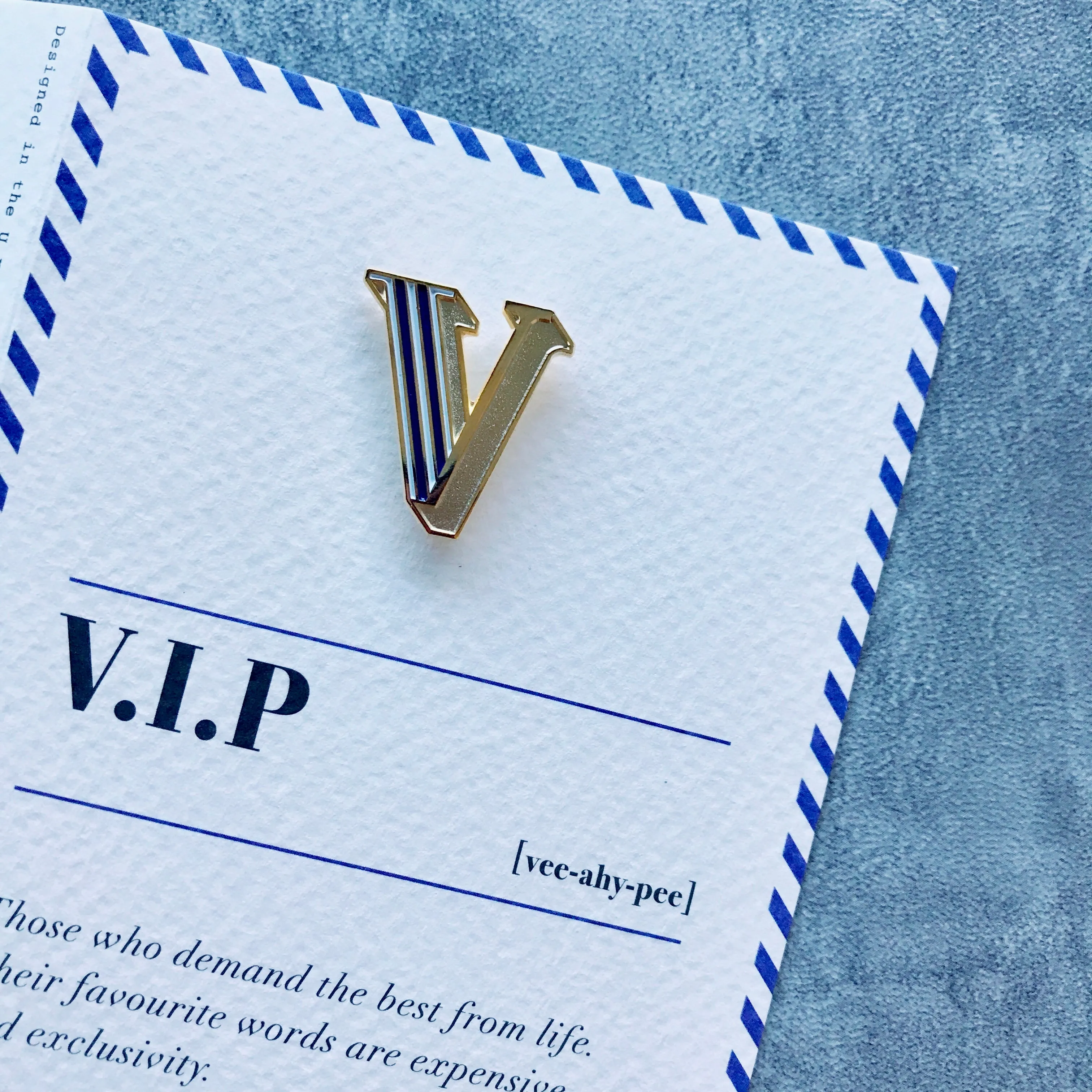 V/V.I.P. Pin Badge and Card