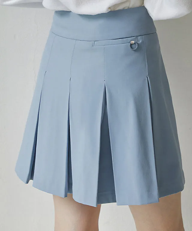 [Warehouse Sale] Haley Women's A-line back pleated skirt - Blue