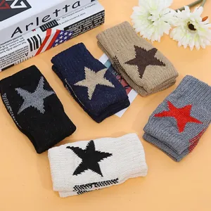 Warm Knitted Fingerless Gloves - Autumn Winter Stretch Imitation Wool Mittens for Outdoor Office Writing, Women Men