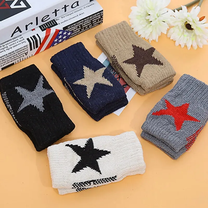 Warm Knitted Fingerless Gloves - Autumn Winter Stretch Imitation Wool Mittens for Outdoor Office Writing, Women Men