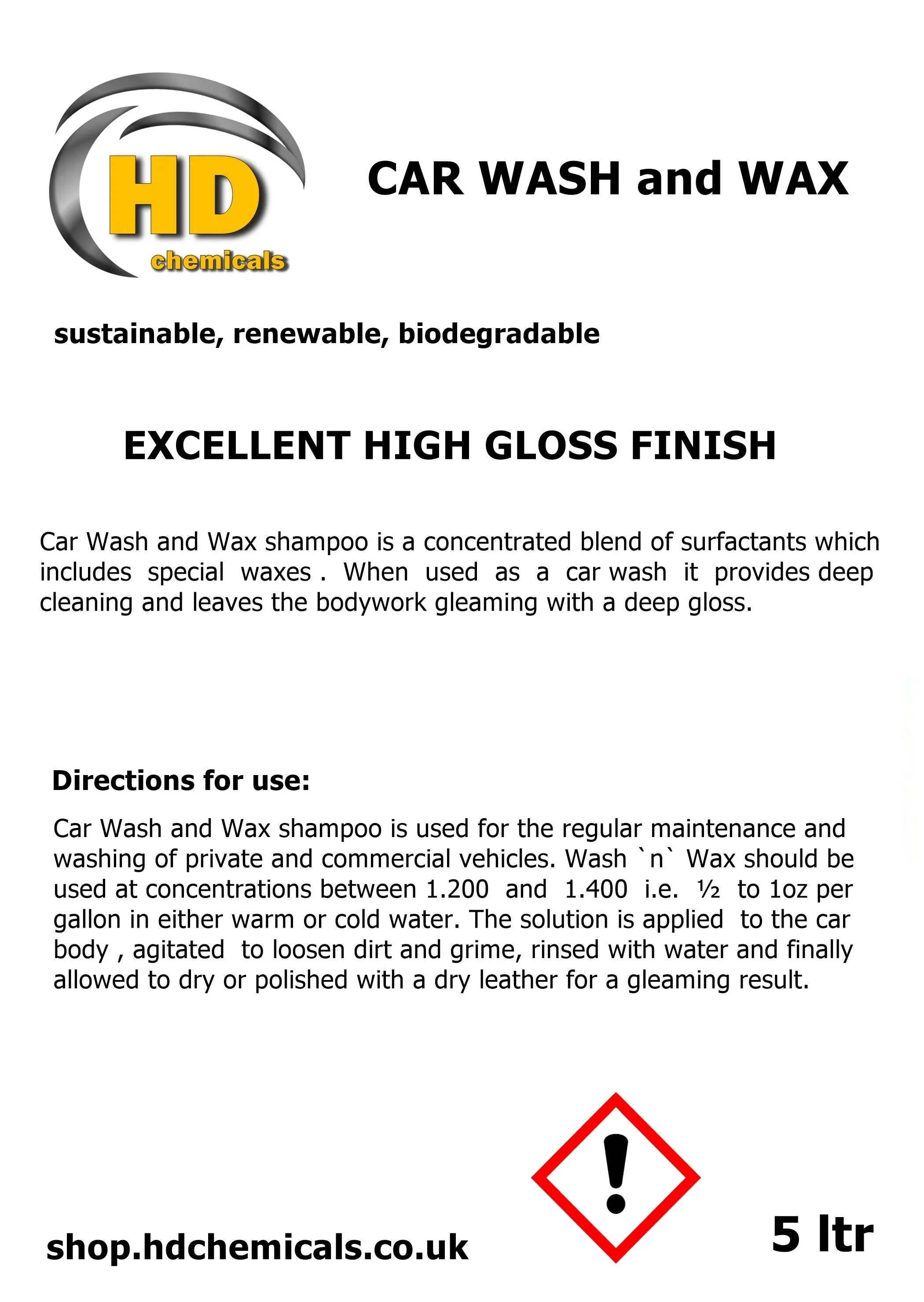 Wash and Wax High Gloss Finish