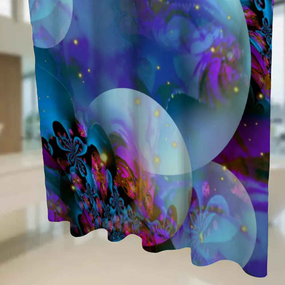Waterproof Artsy Shower Curtain, Unique Fantasy Art Bathroom Decor - "Spirit Orbs"