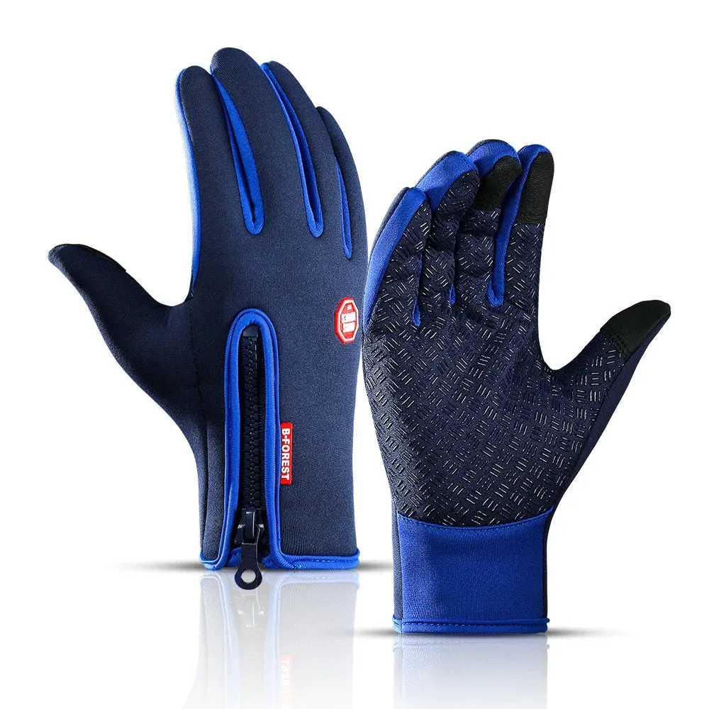 Waterproof Windproof Winter Gloves - Cold Gloves for Men, Snowboard Motorcycle Riding Driving Warm Touchscreen Zipper Glove
