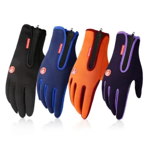 Waterproof Windproof Winter Gloves - Cold Gloves for Men, Snowboard Motorcycle Riding Driving Warm Touchscreen Zipper Glove