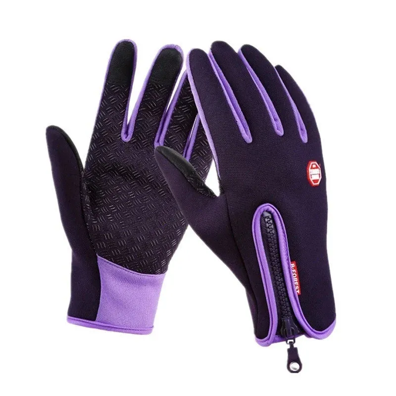 Waterproof Windproof Winter Gloves - Cold Gloves for Men, Snowboard Motorcycle Riding Driving Warm Touchscreen Zipper Glove