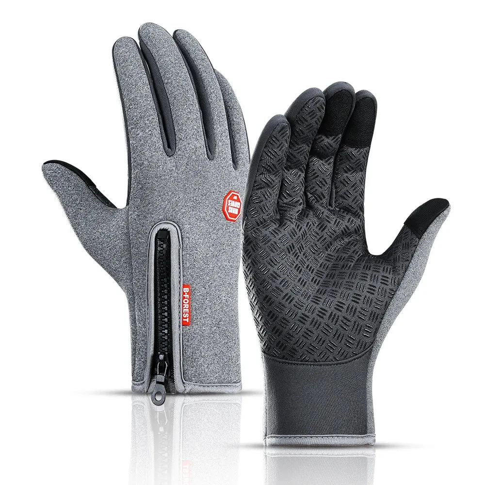 Waterproof Windproof Winter Gloves - Cold Gloves for Men, Snowboard Motorcycle Riding Driving Warm Touchscreen Zipper Glove