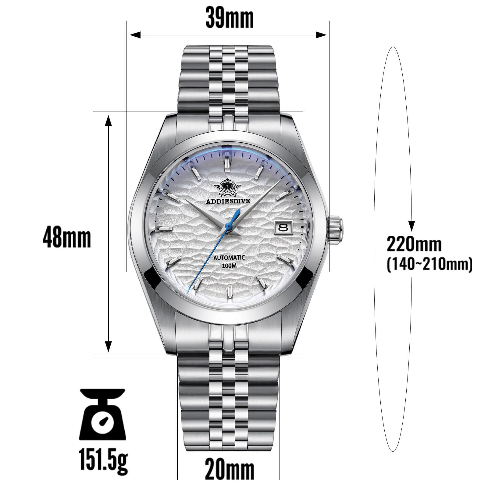 ★Weekly Deal★ADDIESDIVE 39mm Retro Mechanical Men Watch AD2118