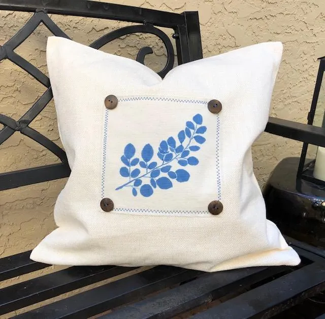 White and Indigo Throw Pillows