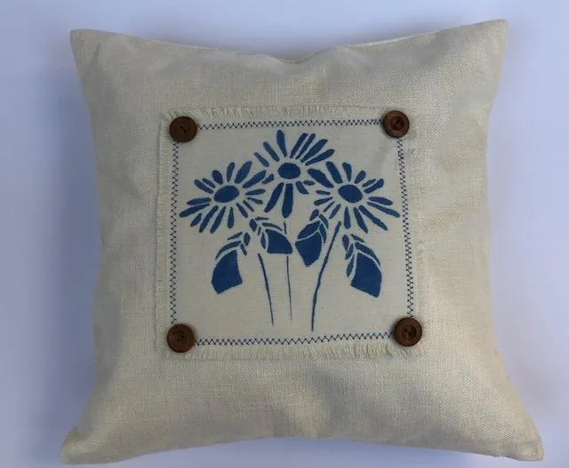 White and Indigo Throw Pillows