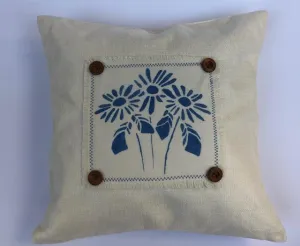 White and Indigo Throw Pillows