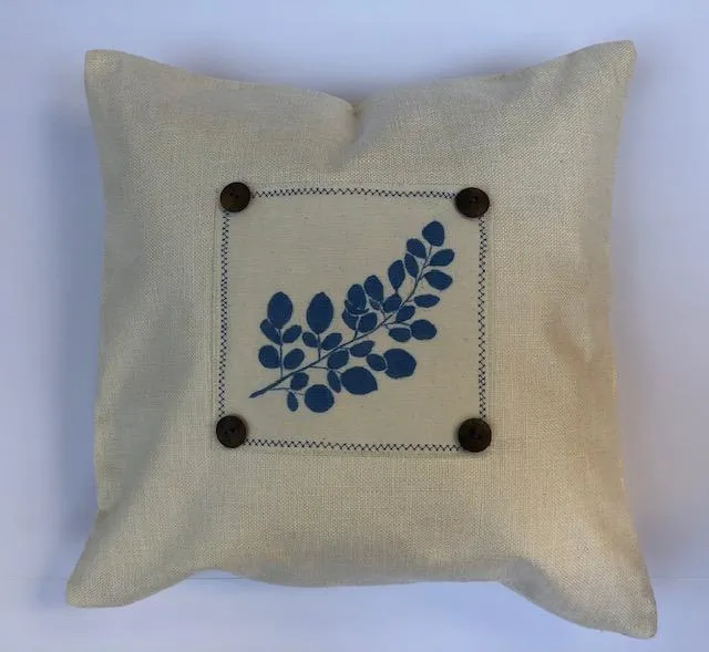 White and Indigo Throw Pillows