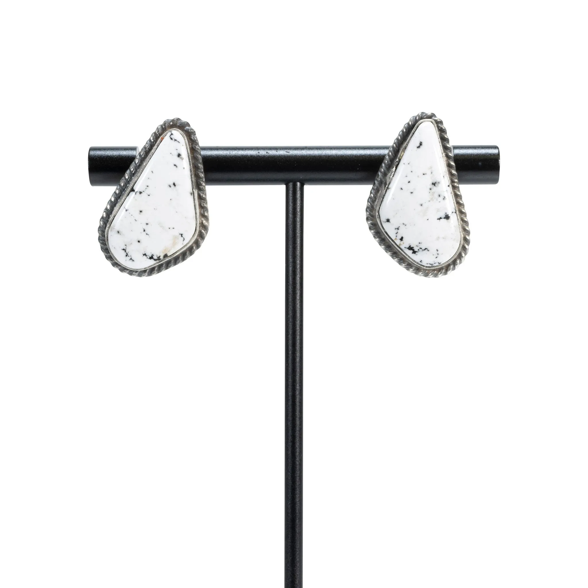 White Buffalo Turquoise Earrings