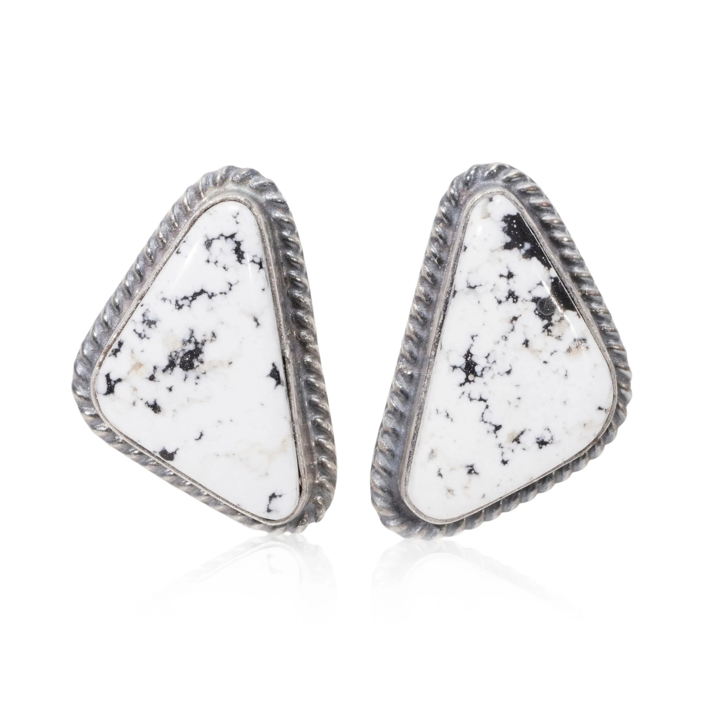 White Buffalo Turquoise Earrings