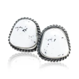 White Buffalo Turquoise Earrings