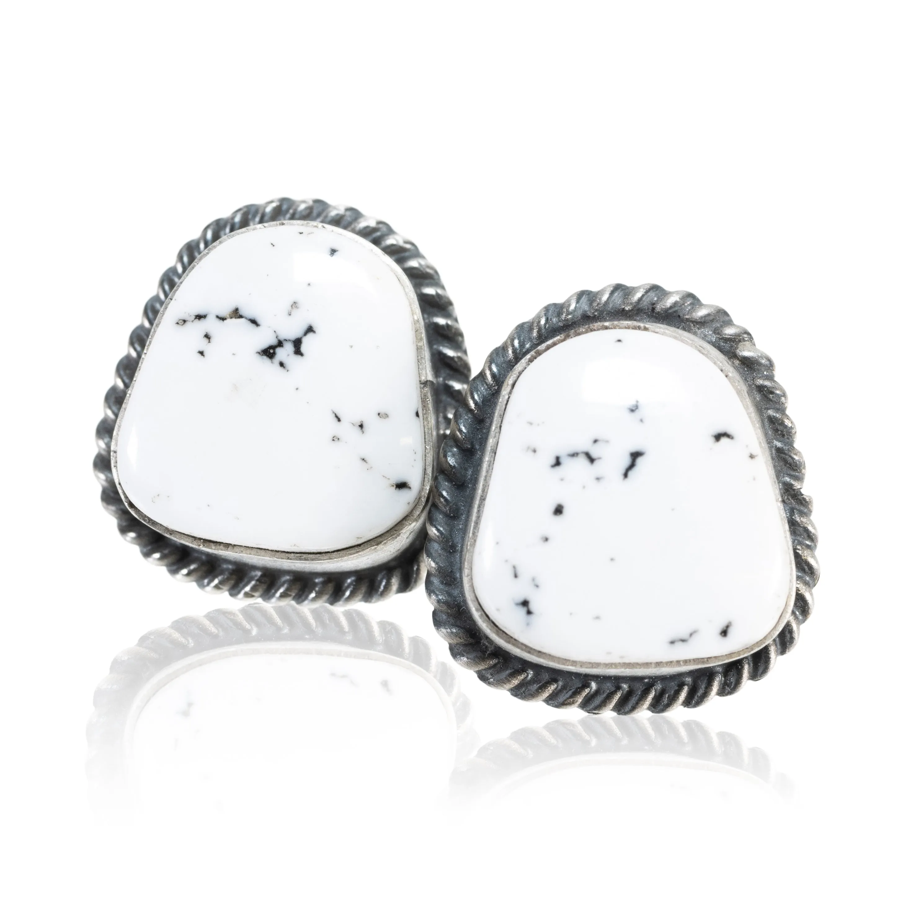 White Buffalo Turquoise Earrings