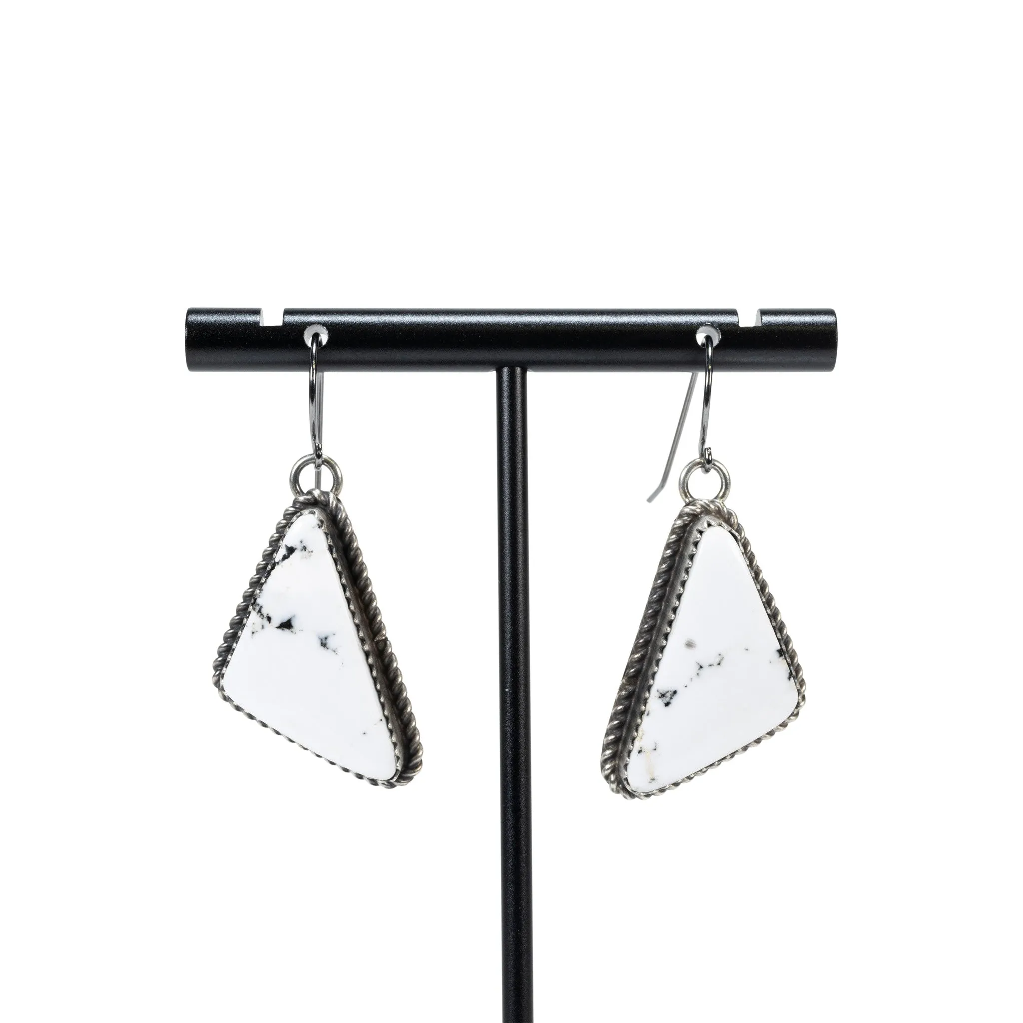 White Buffalo Turquoise Earrings