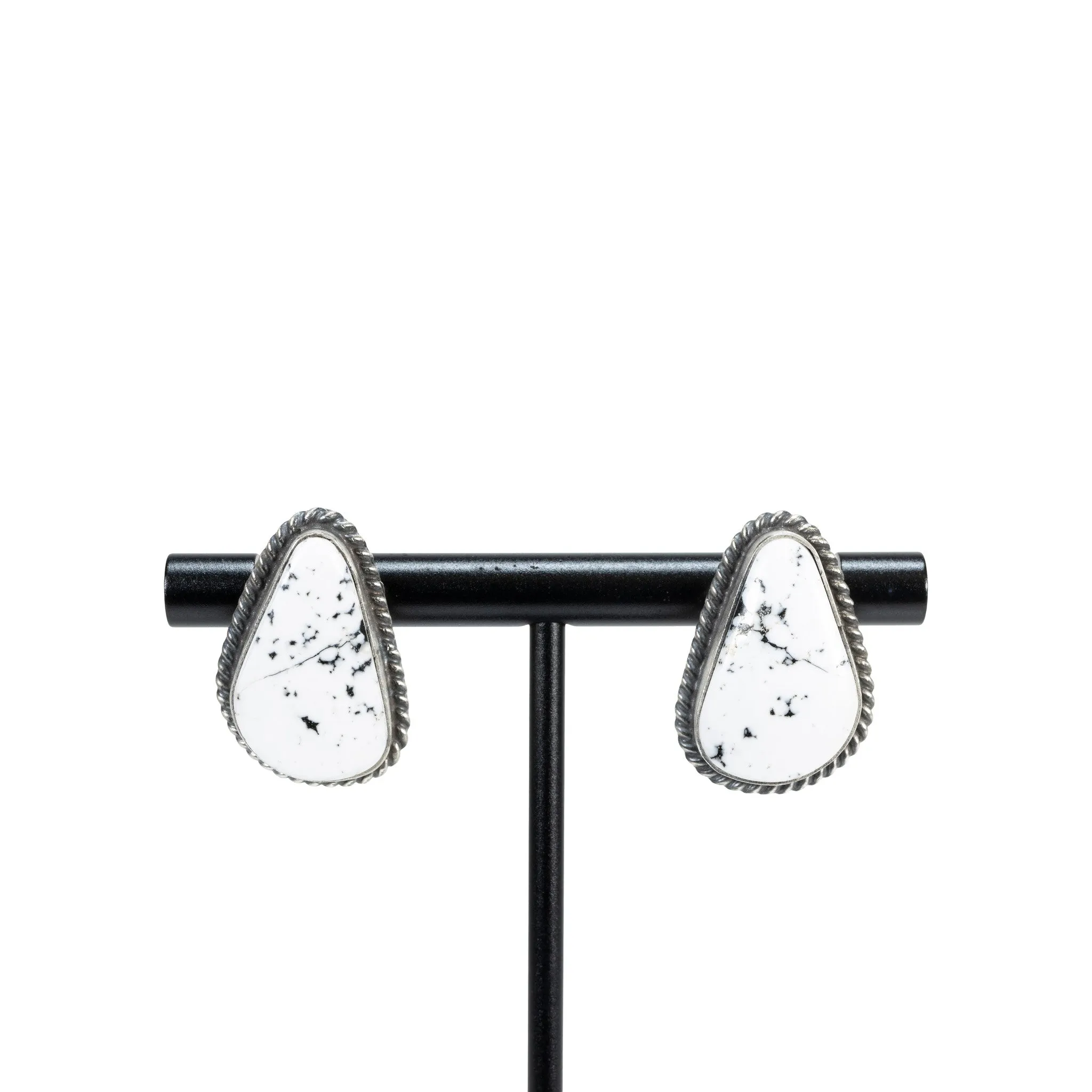 White Buffalo Turquoise Earrings