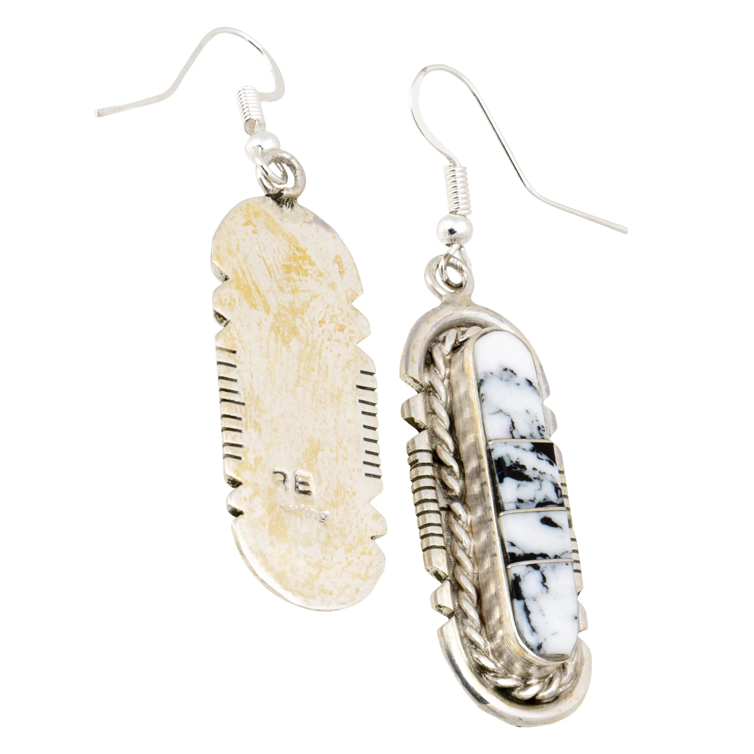 White Buffalo Turquoise Earrings