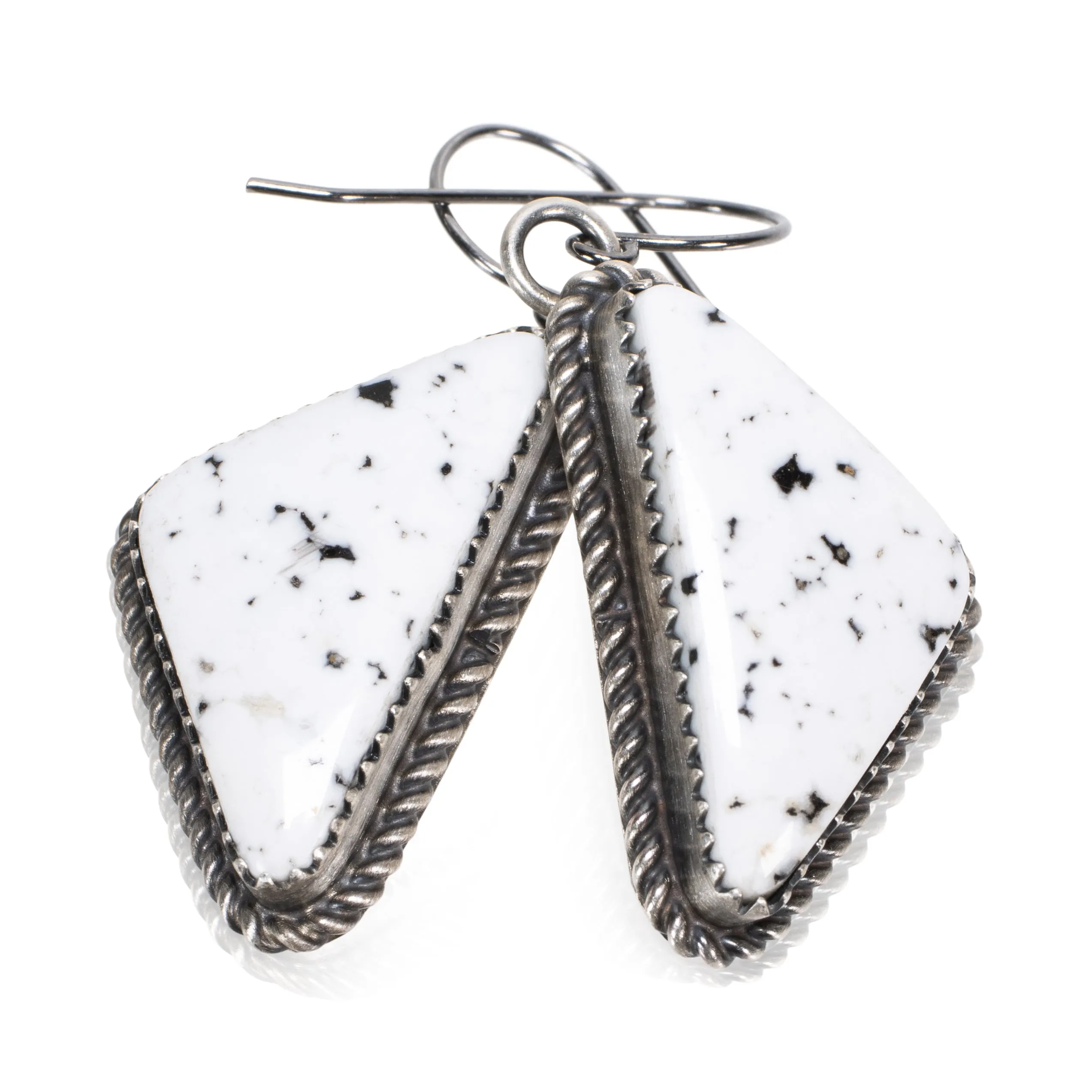 White Buffalo Turquoise Earrings