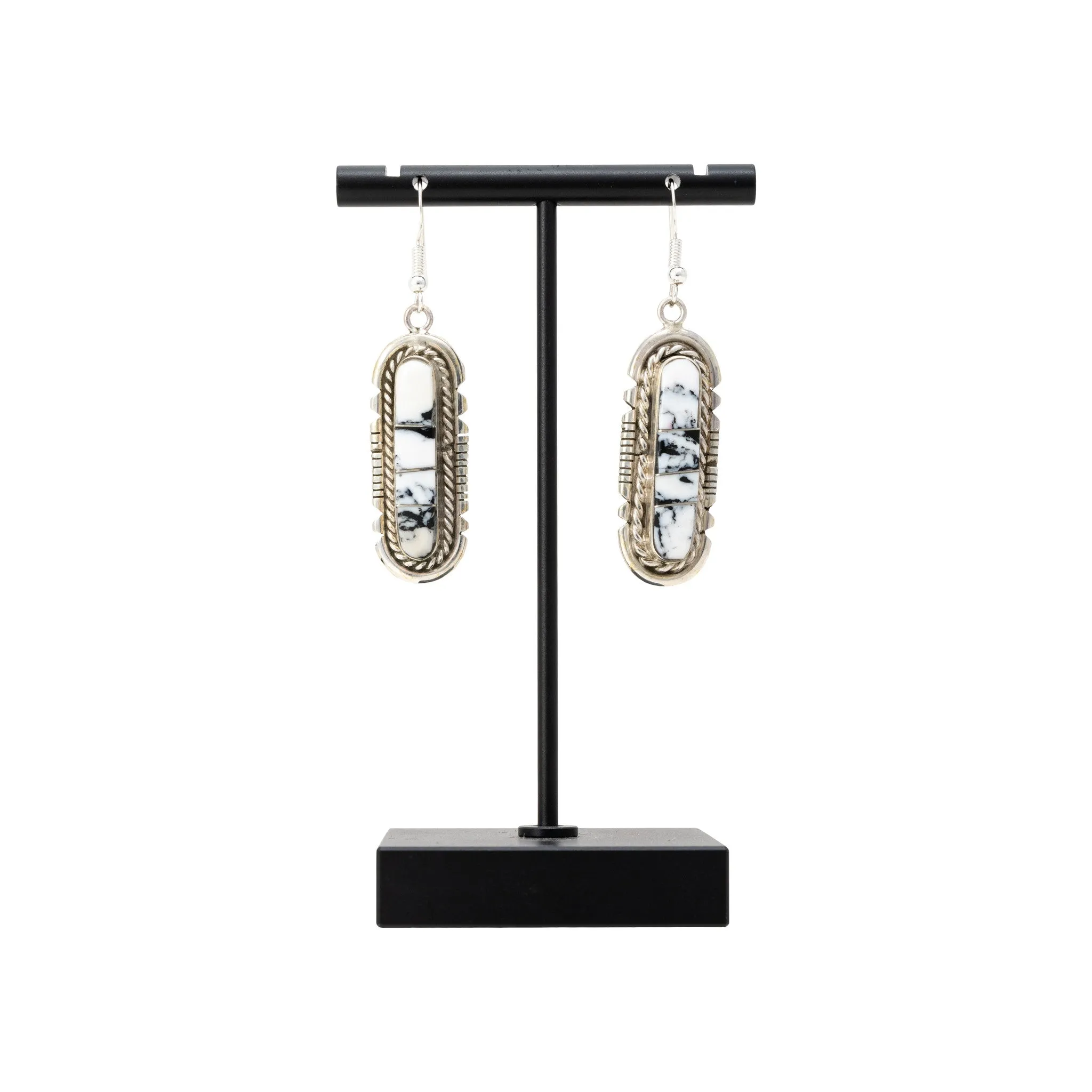 White Buffalo Turquoise Earrings