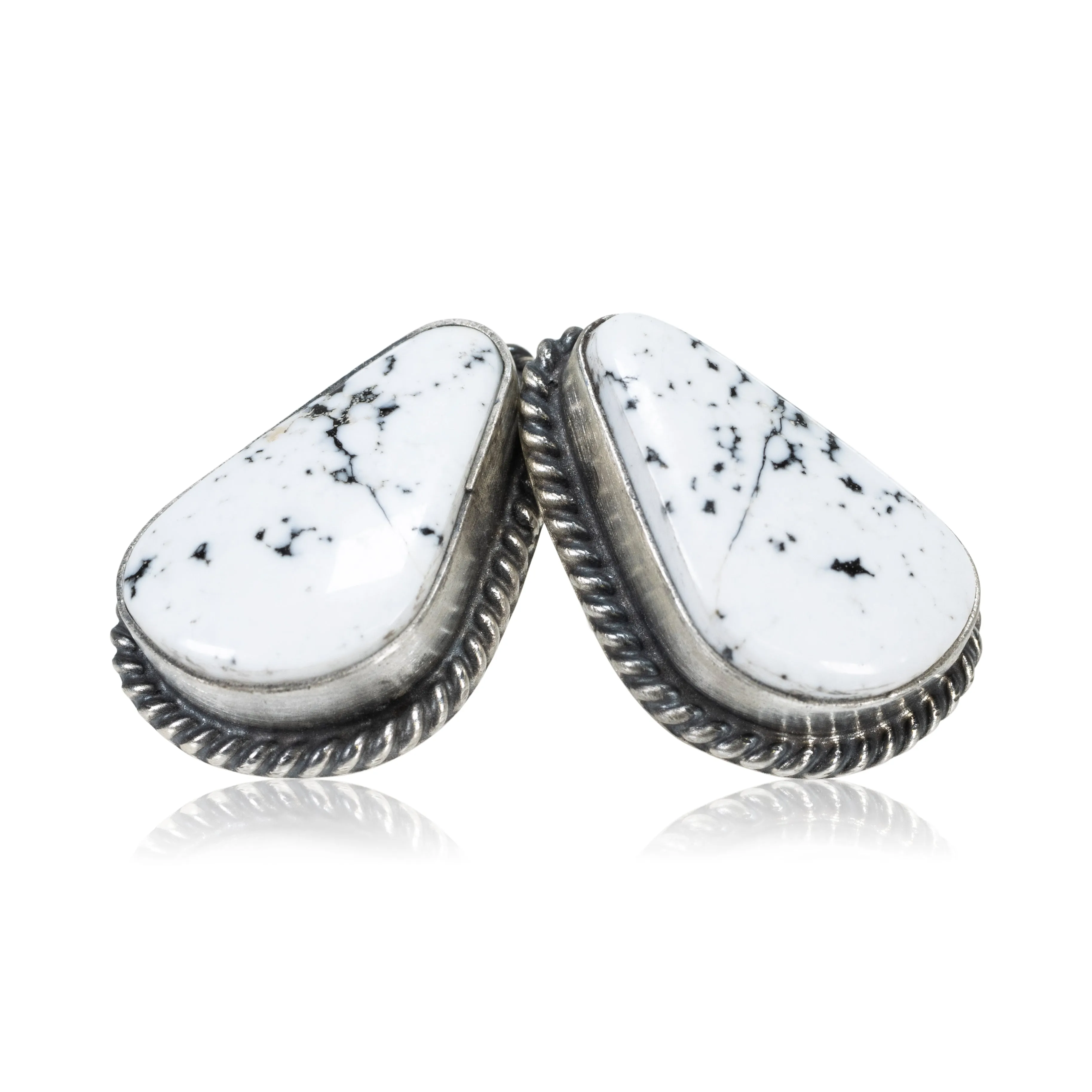 White Buffalo Turquoise Earrings