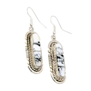 White Buffalo Turquoise Earrings