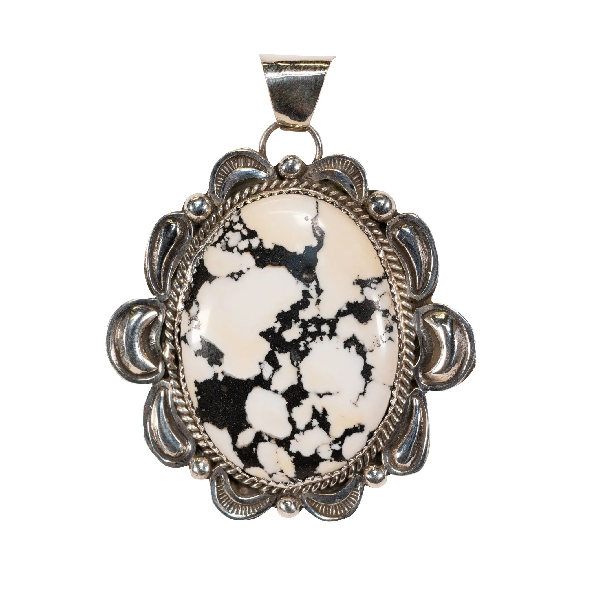 White Buffalo Turquoise Pendant