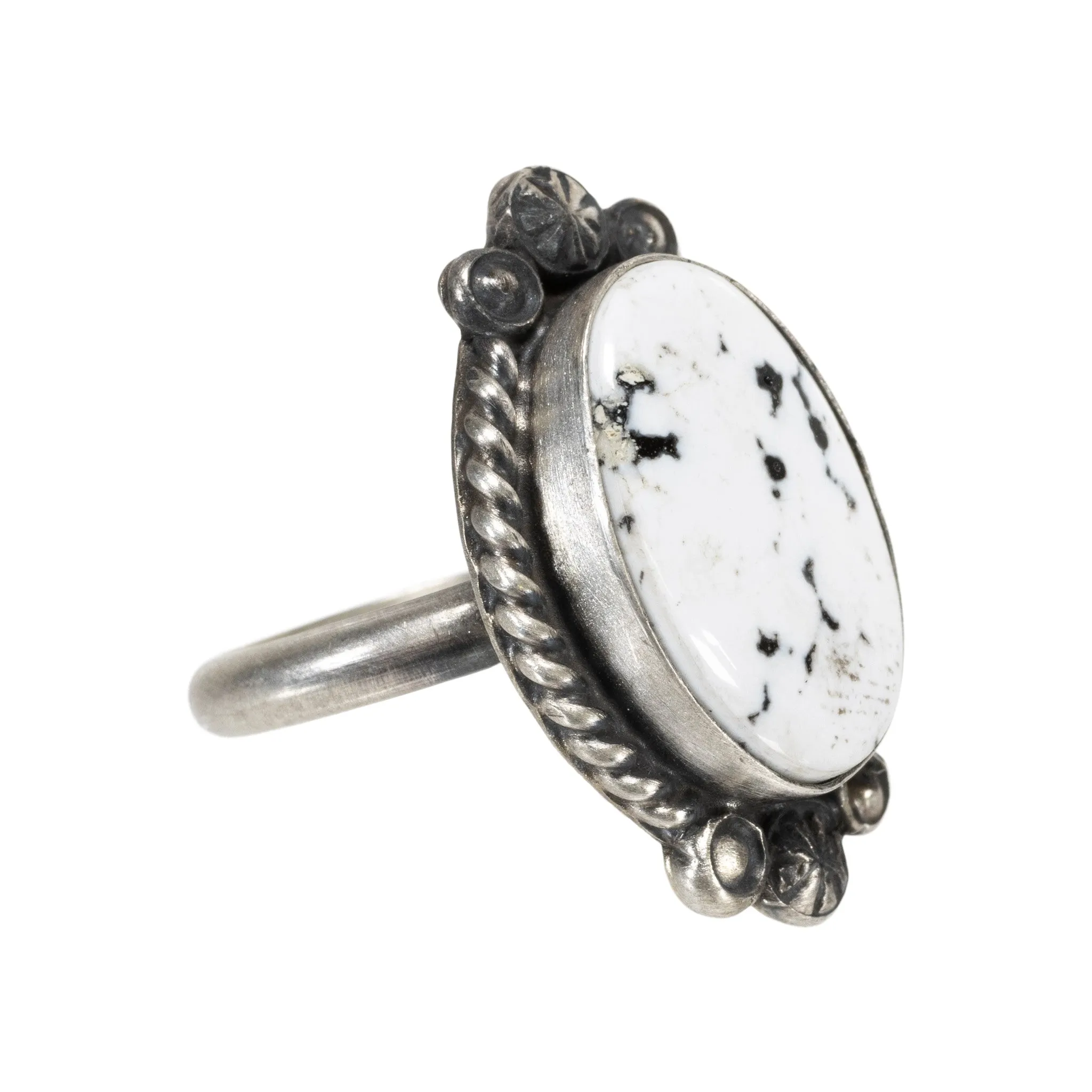 White Buffalo Turquoise Ring
