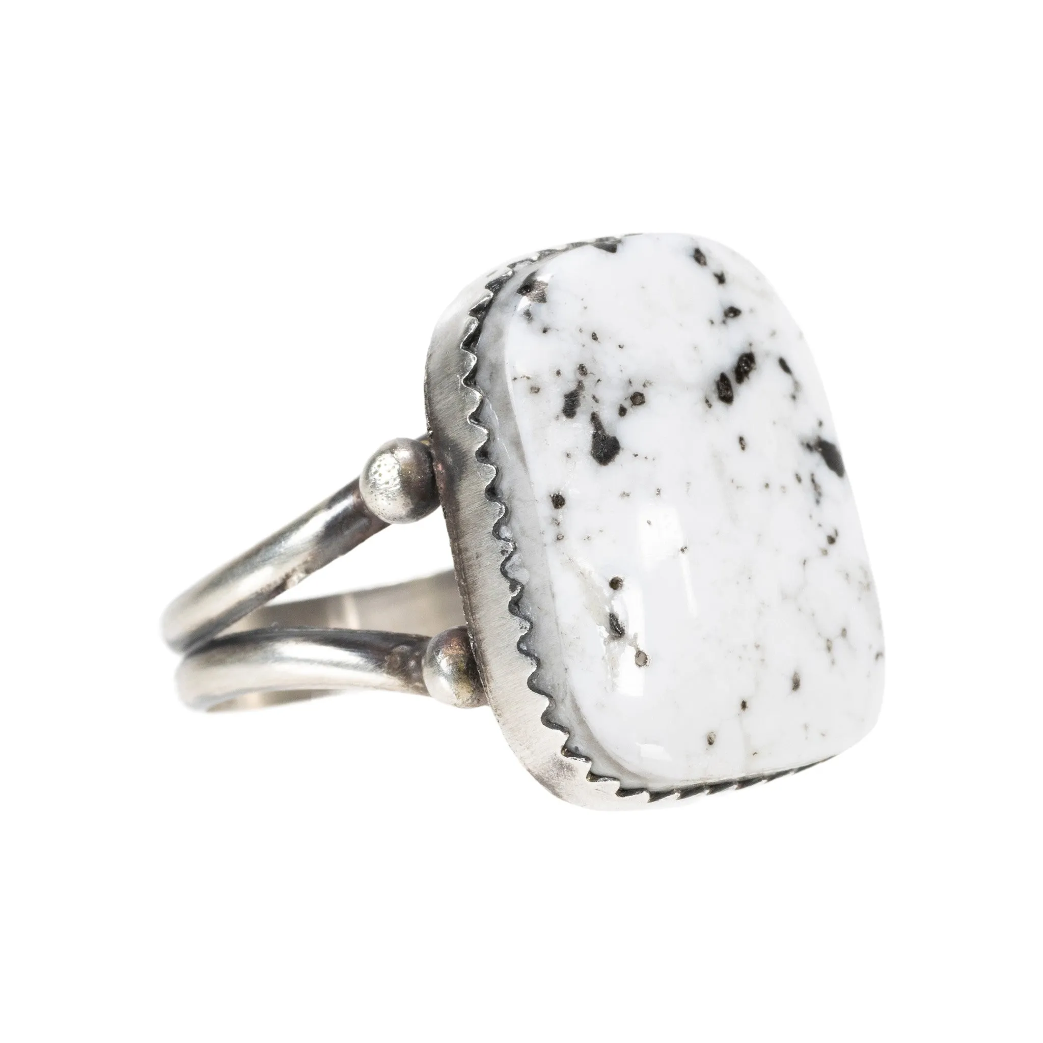 White Buffalo Turquoise Ring