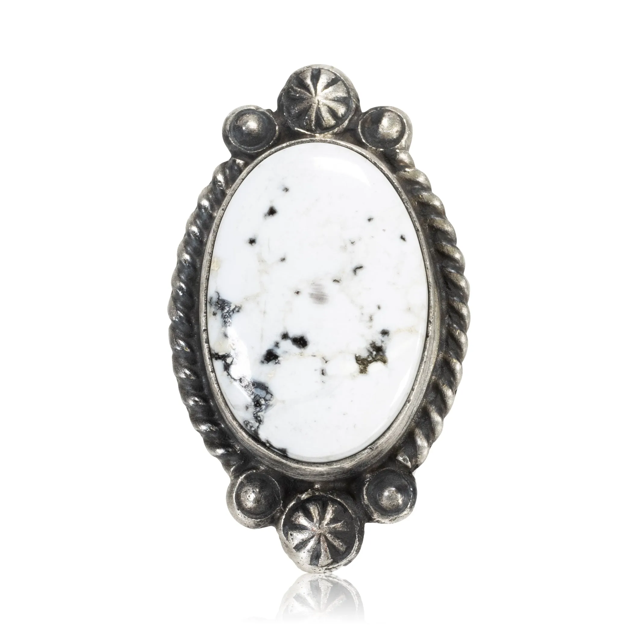 White Buffalo Turquoise Ring