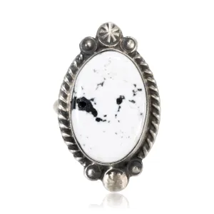 White Buffalo Turquoise Ring