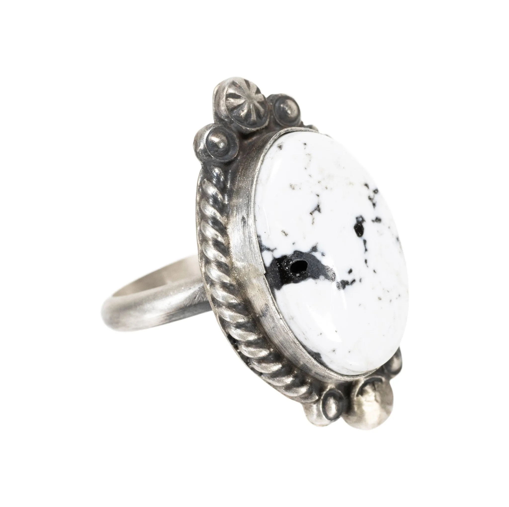 White Buffalo Turquoise Ring