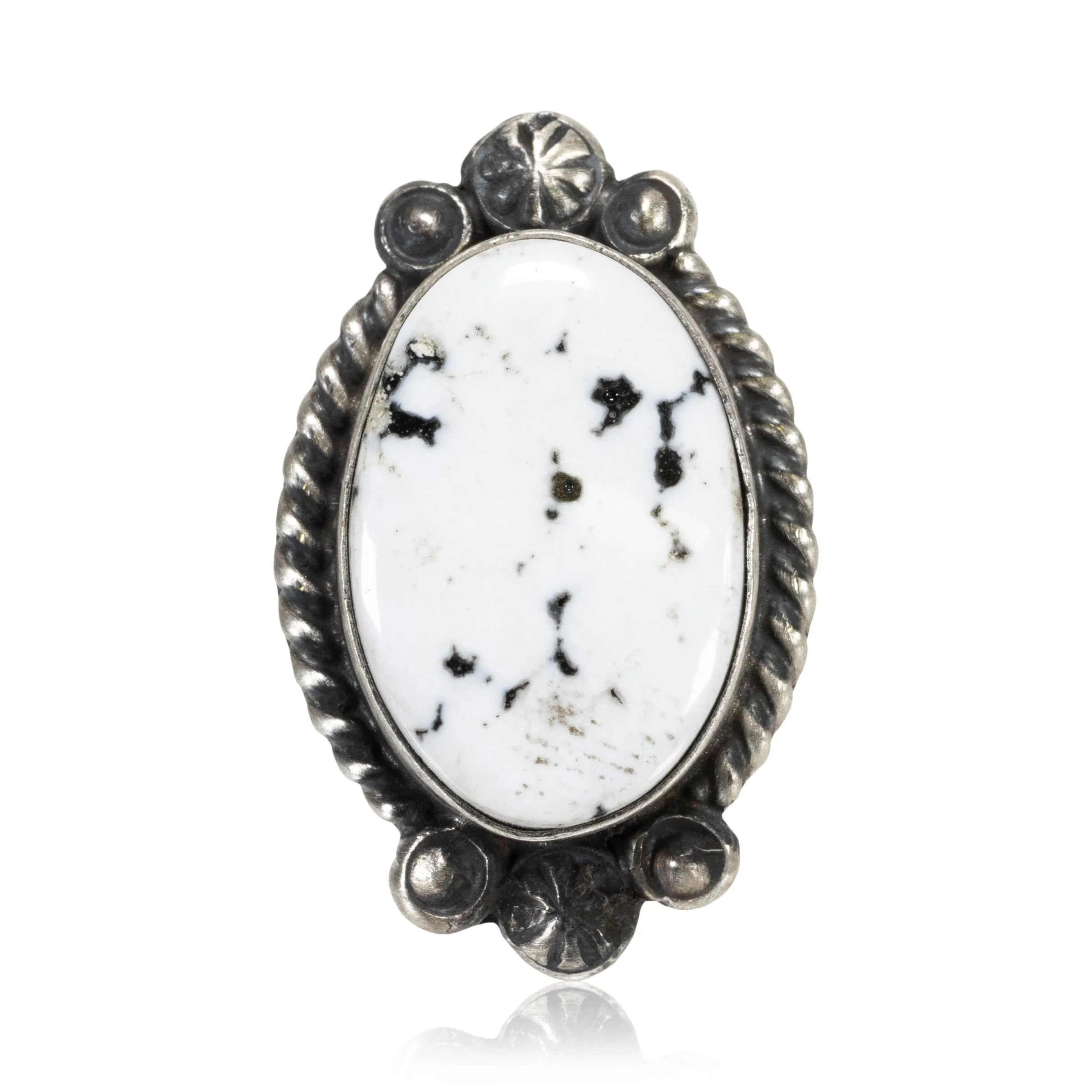 White Buffalo Turquoise Ring