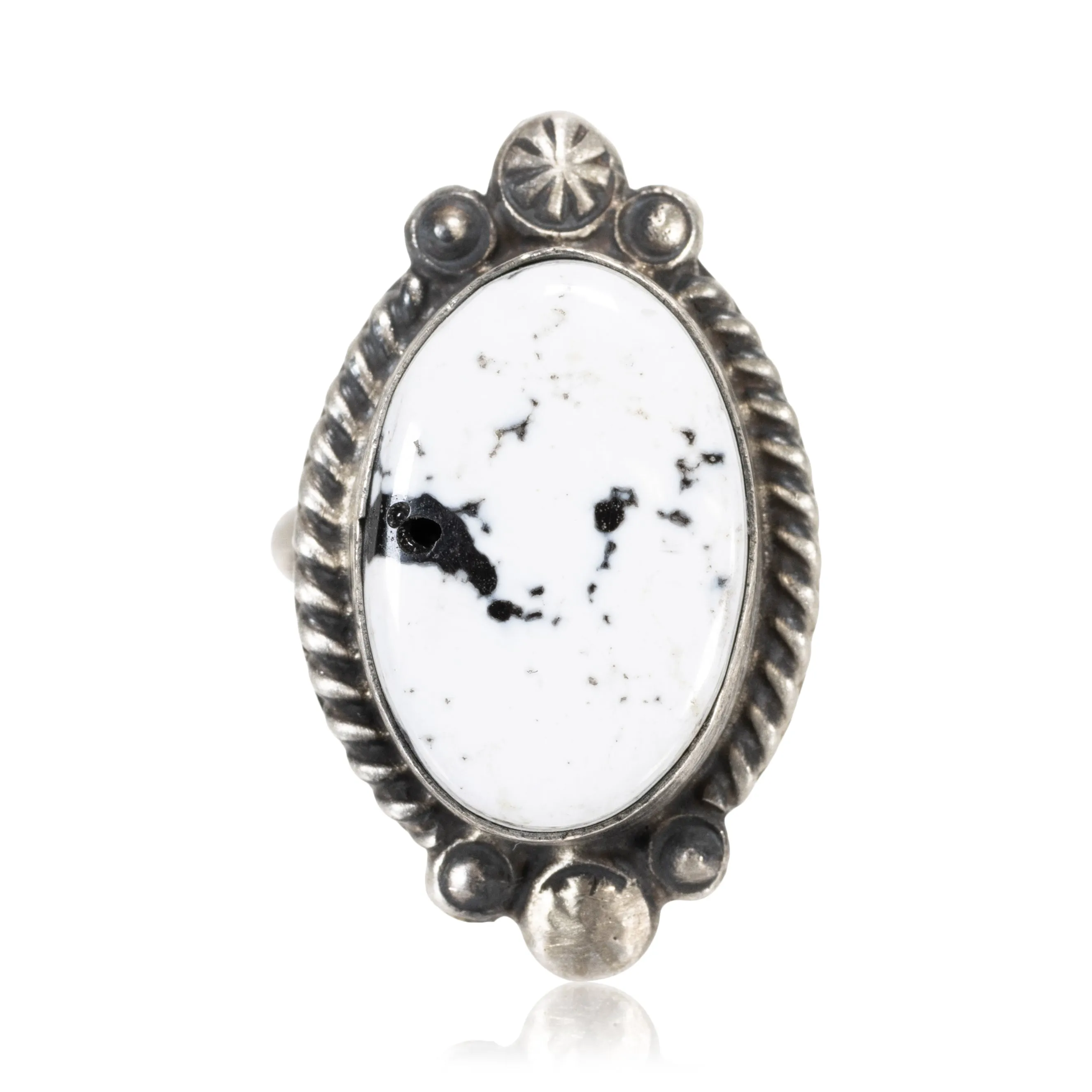White Buffalo Turquoise Ring