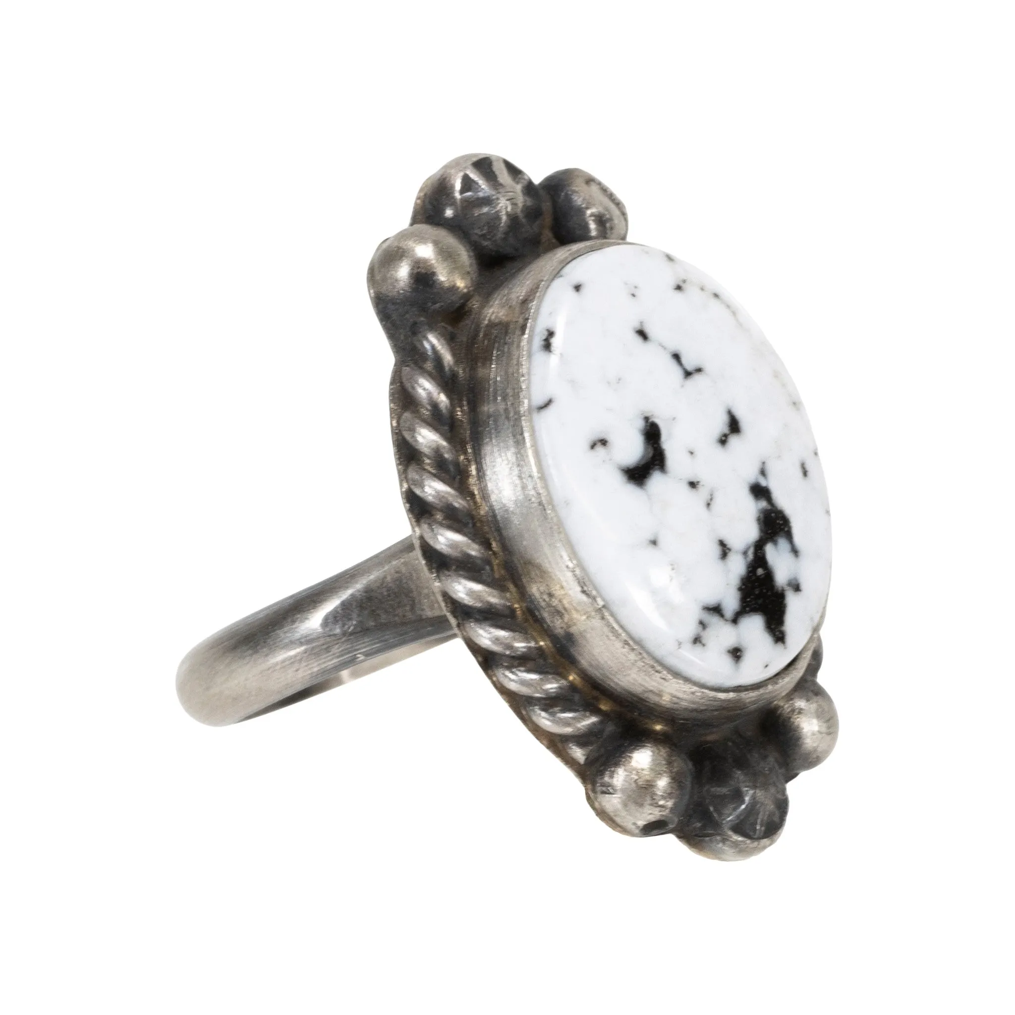 White Buffalo Turquoise Ring