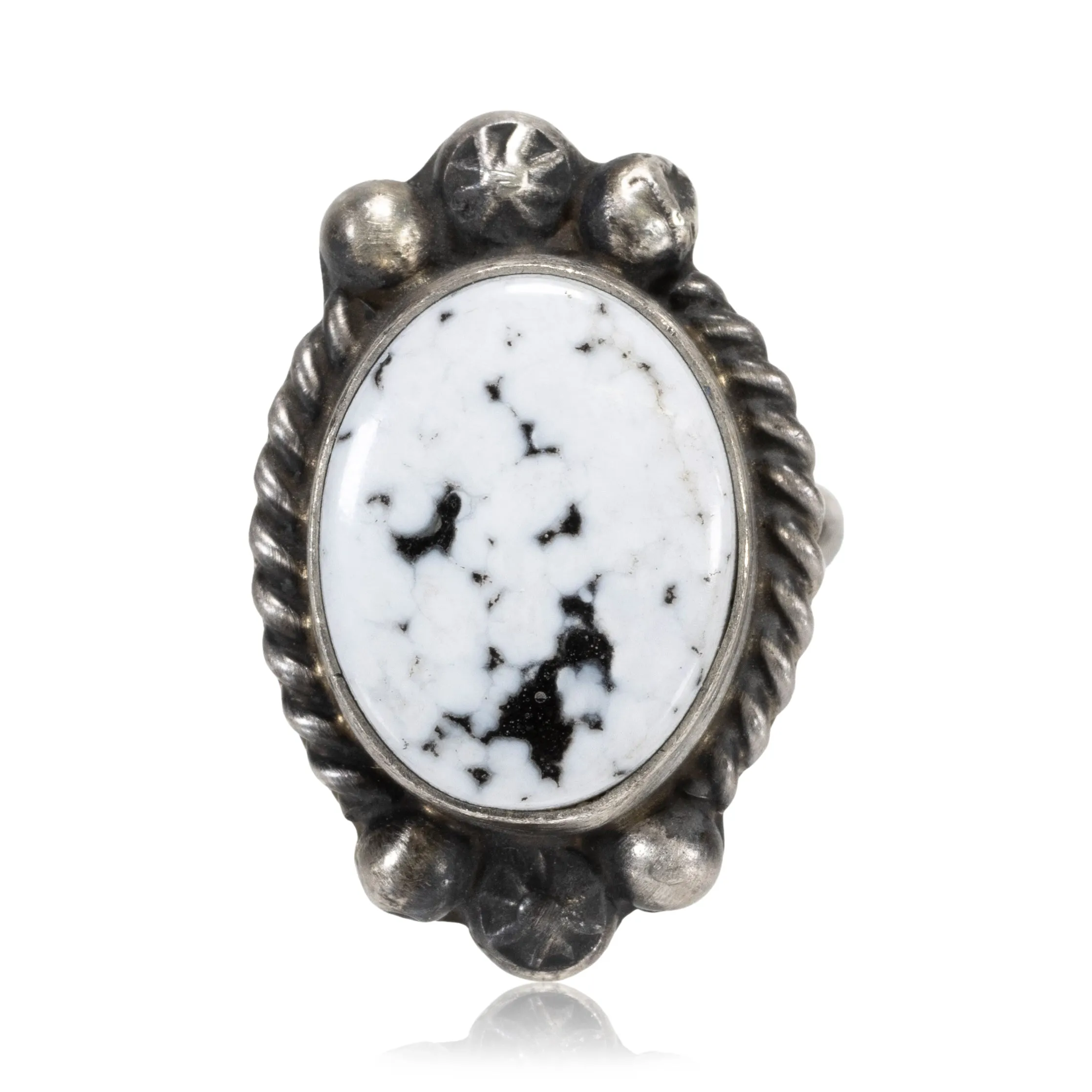 White Buffalo Turquoise Ring